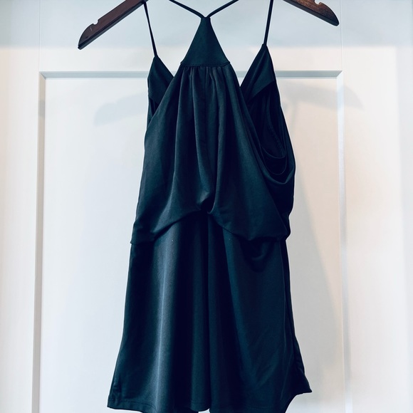 BNWT EXPRESS black gathered tank top with racer back and v-neckline - Picture 5 of 7